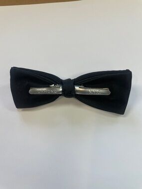 Black Satin Vintage Clip On Bow Tie- Men's Accessory